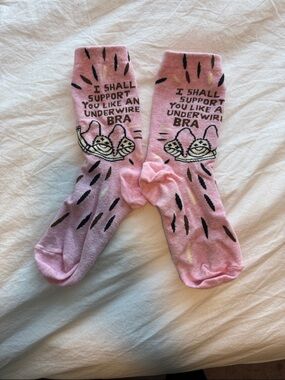 Blue Q Pink Novelty Socks with Bra Graphic